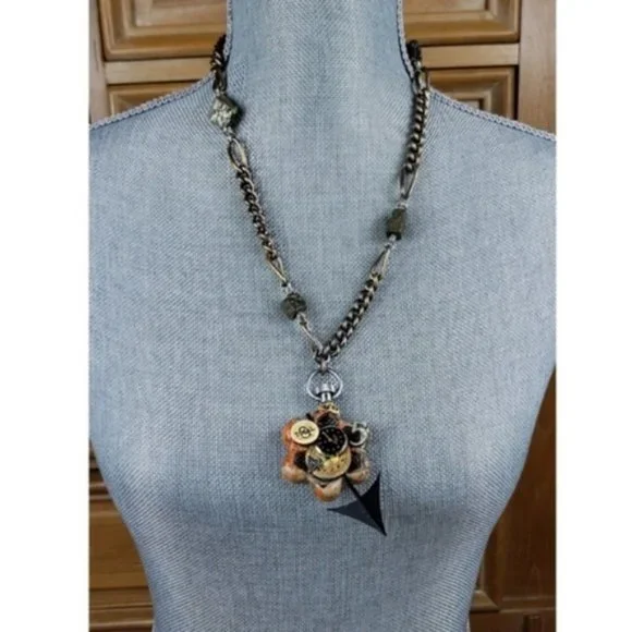 VTG Chain Necklace Pyrite Industrial Watch - Picture 3 of 3